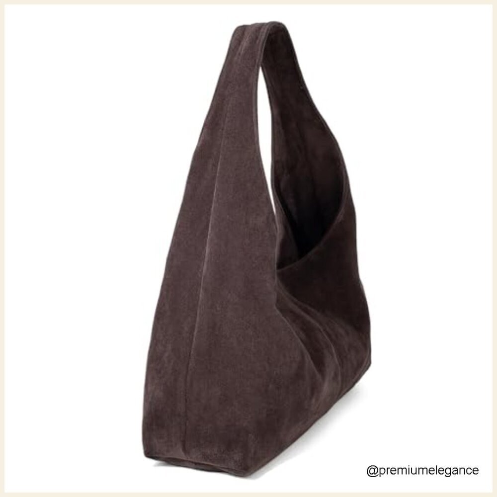Suede Tote Shoulder Bag Hobo Purse Work Bag Medium Size - Picture 4 of 5